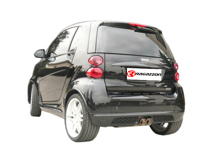Ragazzon rear silencer with central Sport Line tail pipe Catalystral SMART Fortwo 999cc (52kW/62kW)