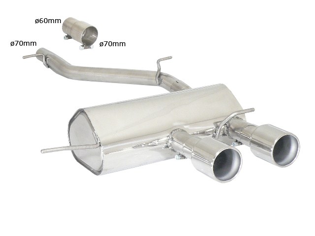 Ragazzon rear silencer with central round tail pipe - VOLKSWAGEN Golf VI 2.0TSI (199kW)
