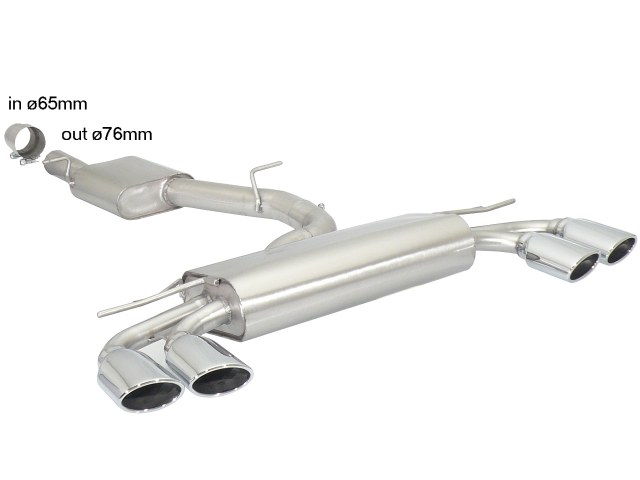 Ragazzon central and rear silencers with left/right double oval tail pipe  VOLKSWAGEN Golf VII 2.0TSI (221kW)