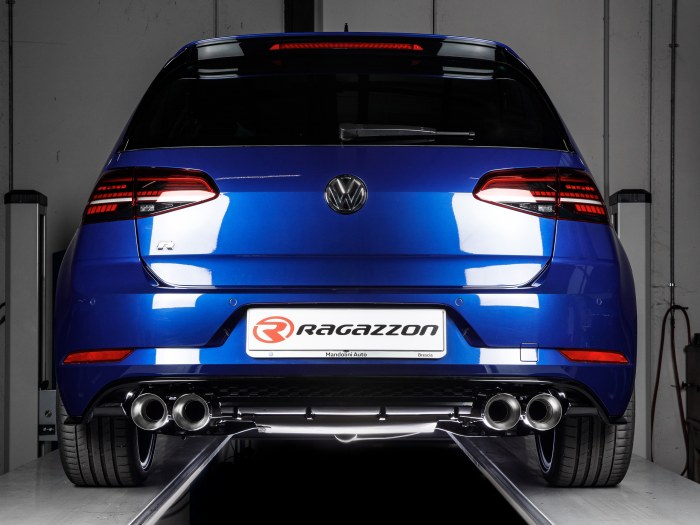 Ragazzon rear silencer with left/right double oval tail pipe  VOLKSWAGEN Golf VII 2.0TSI (221/228kW)