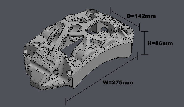 D2 Racing 286x26mm fix tárcsás, ÜREGES utcai 4-dugattyús első fék szett