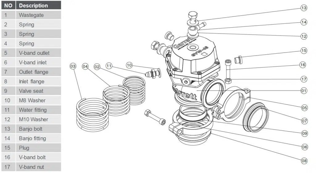 Garrett GVW40 Wastegate Kit 40mm 908827-0004 - Silver