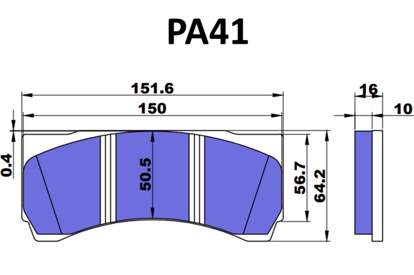 D2 Racing PA41 330-356-380 mm SPORT Brake Pad Kit for 6-pot Hollow Calipers from 2021