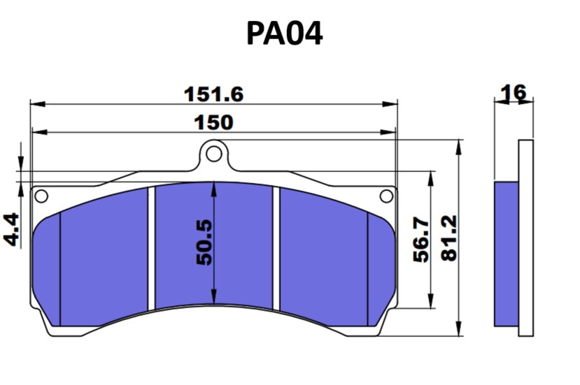 D2 Racing PA04 330 356 mm STREET Brake Pad Kit for 6- and 8-pot Calipers