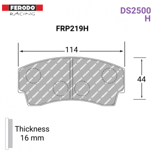 FERODO DS2500 FRP219H hátsó fékbetét szett  D2 Racing, K-Sport, AP Racing, Alcon