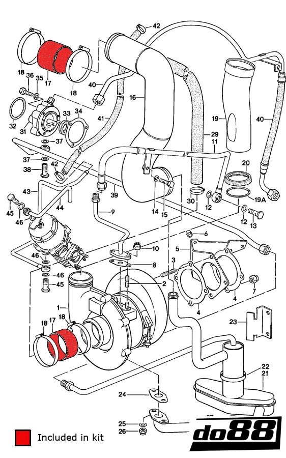 do88 Porsche 930 Turbo Inlet hoses for turbo