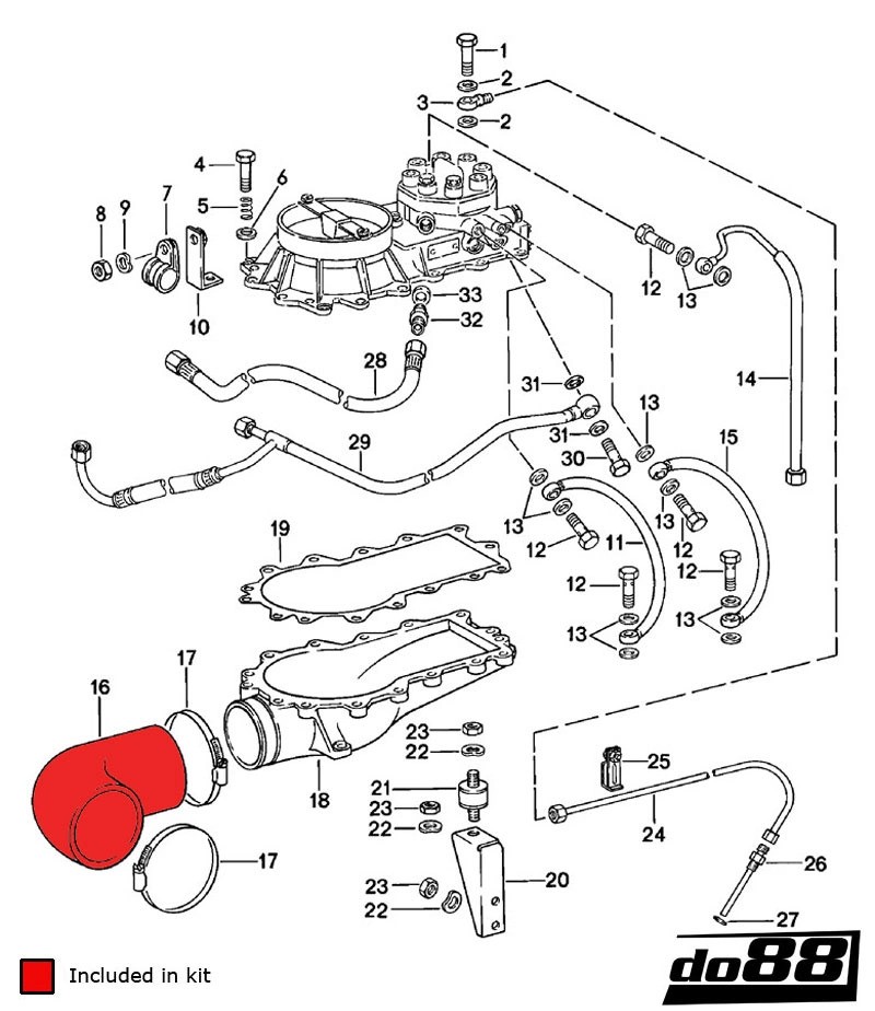 do88 Porsche 930 Turbo Inlet hoses for turbo