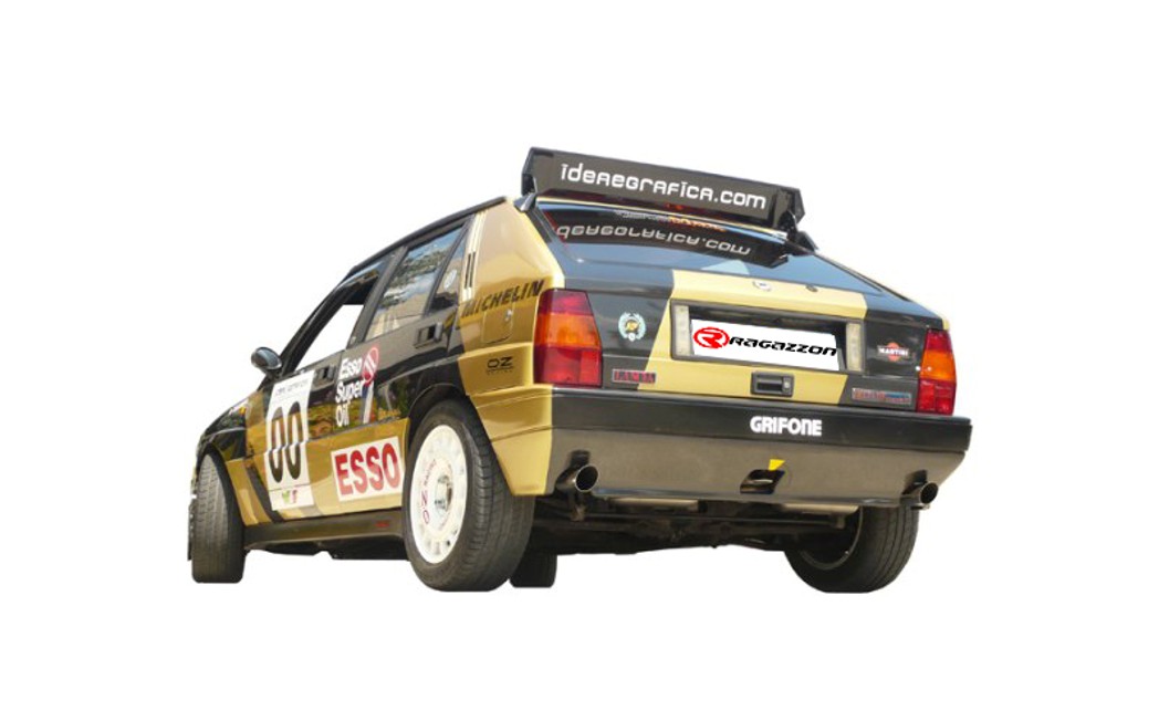 Ragazzon 60mm Sport Rear Exhaust Section with 2 silencers and 2 tail pipes LANCIA Delta 1979-1994