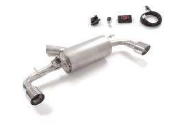 Stainless steel rear silencer left/right group N each with round silver tail pipe 102mm