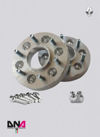 RENAULT CLIO 4 AND RS WHEEL SPACERS (PAIR) 28mm WITH DOUBLE HOLES PATTERNS + BOLTS AND NUTS KIT RENAULT CLIO 4 AND RS WHEEL SPACERS (PAIR) 28mm WITH DOUBLE HOLES PATTERNS + BOLTS AND NUTS KIT