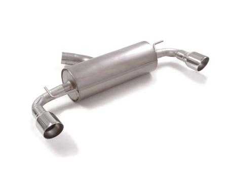 Stainless steel rear silencer left/right each with round Sport Line tail pipe 2 / 102 mm