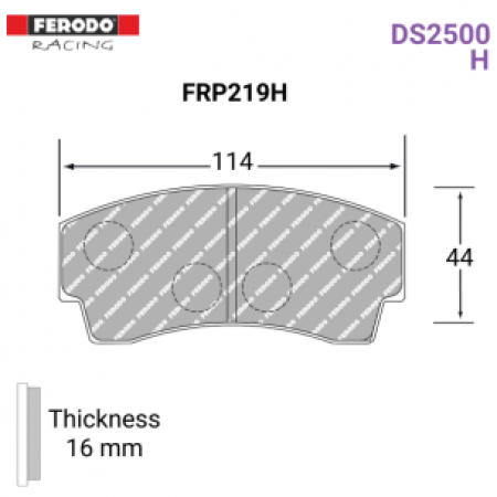 FERODO DS2500 FRP219H rear brake pad kit for D2 Racing, K-Sport, AP Racing, Alcon FERODO DS2500 FRP219H rear brake pad kit for D2 Racing, K-Sport, AP Racing, Alcon